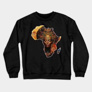 Shape Of Africa Map Alkebulan Melanin Gift Crewneck Sweatshirt